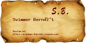 Svimmer Bernát névjegykártya